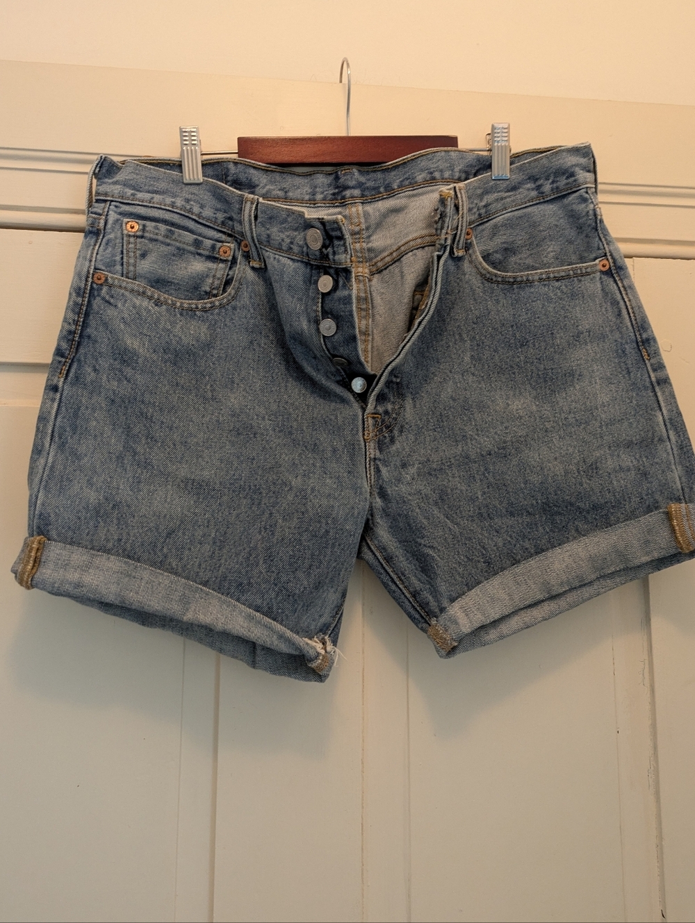 Levi's Cut Off 501 Faded Denim Blue Jeans- 34"